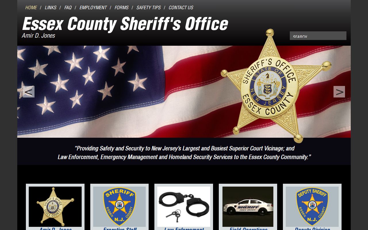 Essex County criminal history Sheriff homepage and Veterans Courthouse